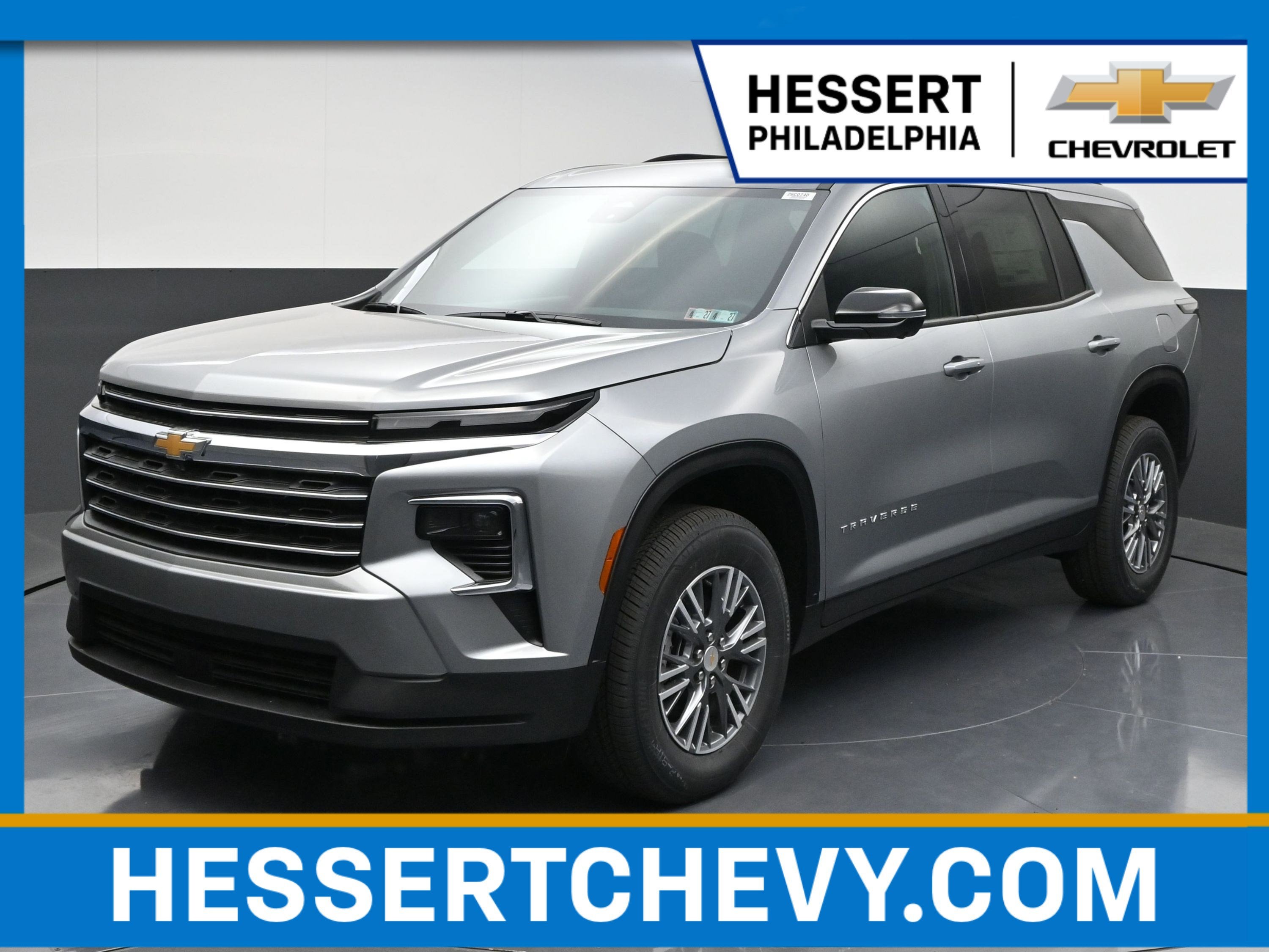 2026 Chevrolet Traverse LT in Sterling Gray Metallic — front three-quarter view