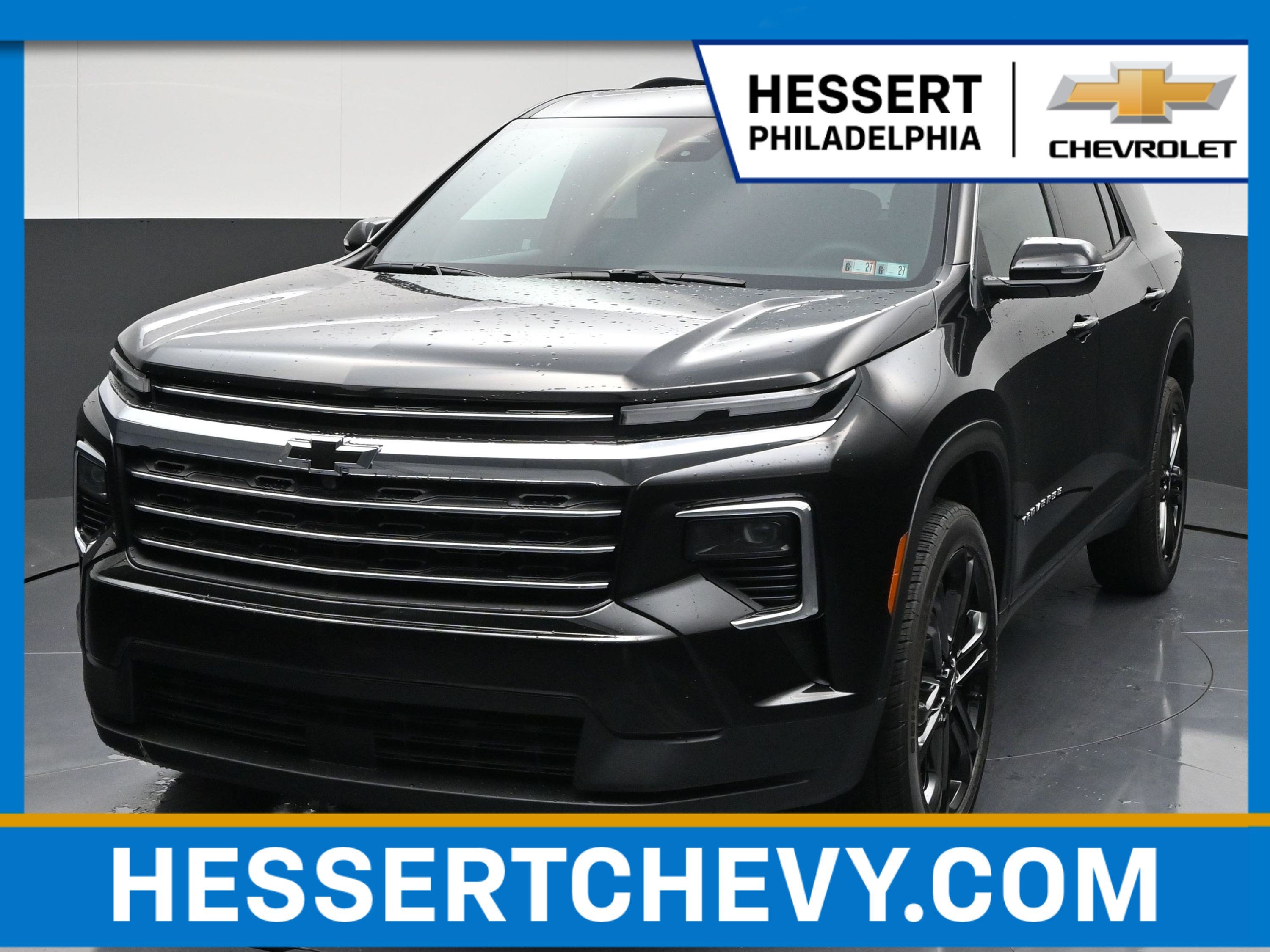 2026 Chevrolet Traverse LT in Mosaic Black Metallic — front three-quarter view